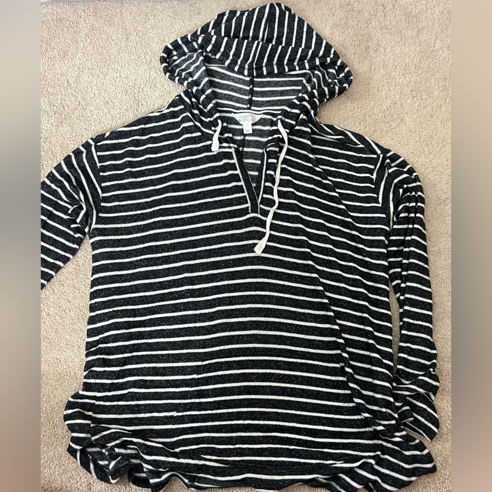 Striped Black and White Women's Hoodie